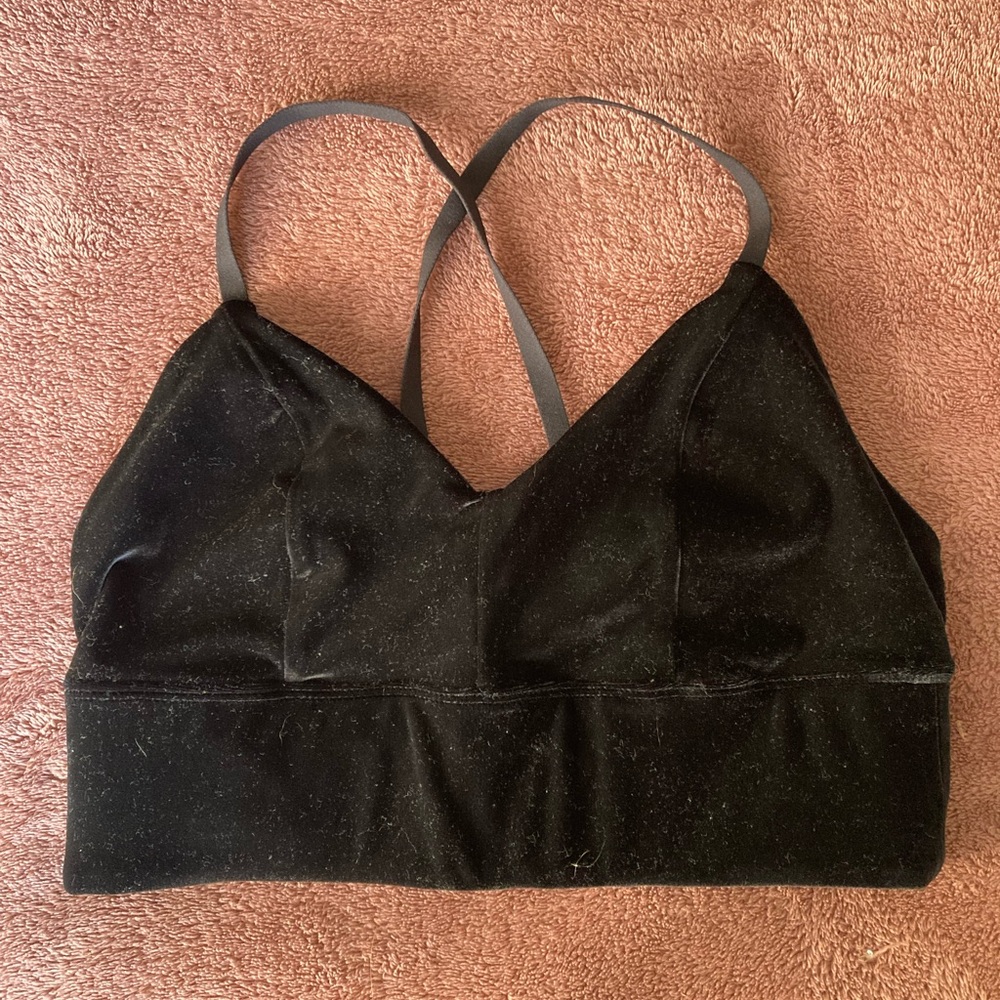 Beyond Yoga Black Velvet Bralette